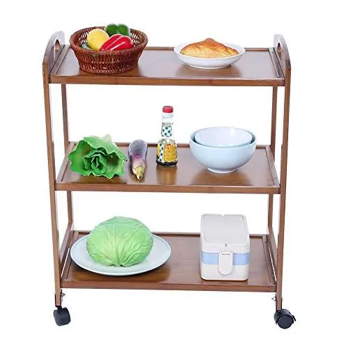 Produktbild: Gavigain Küchenwagen, 3-stufiger, beweglicher Küchenwagen, rollender Aufbewahrungsregal-Organizer, Küchen-Organizer für Gewürze, Schüsseln, Lappen, Gemüse und Obst