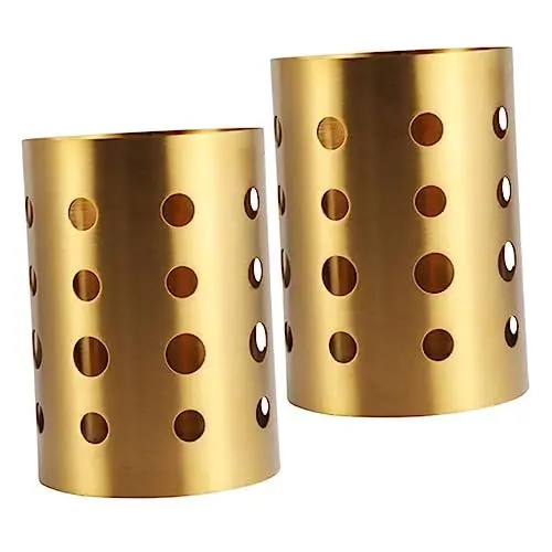 Produktbild: GAXIRE 2 Stück Aufbewahrungsbehälter Für Küchenutensilien Servierutensilien Aus Edelstahl Küchenutensilien Aus Edelstahl Goldene Küchenutensilien Kochutensilien Organizer