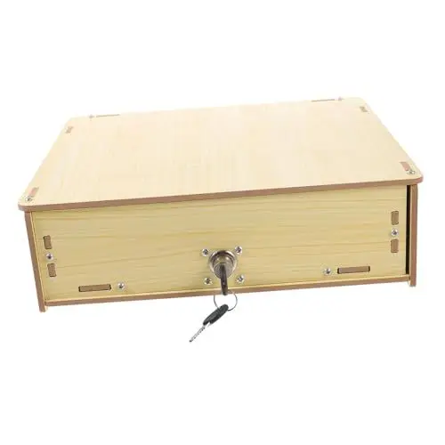 Produktbild: GAXIRE Kleingeld Aufbewahrungsbox Desktop Aktenorganisator Bargeldschublade Tablett Desktop Bargeld Holztablett Geldtablett Kasseneinsatz Tablett Multi Grid Geldschublade