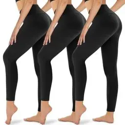 Produktbild: Gayhay 3er Pack Leggings Damen High Waist Sportleggings Blickdicht Sporthose für Sport Yoga Gym(Schwarz*3，L-XL)