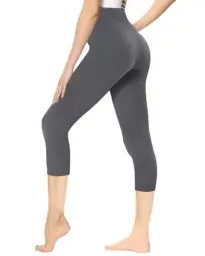Produktbild: Gayhay Capri Leggings Damen 7/8 für Sport, 3/4 Sporthose High Waist Leggins für Gym Yoga(Grau,L-XL)