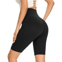 Produktbild: Gayhay Radlerhose Damen Knielang High Waist Kurze Sporthose Radler Yoga Shorts Leggings Sommer Blickdicht Schwarze,L-XL