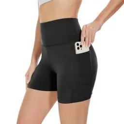 Produktbild: Gayhay Radlerhose Damen Kurze Shorts Sporthose Leggings Blickdicht High Waist Shorts Hotpants Sommerhose für Yoga Schwarze,L-XL