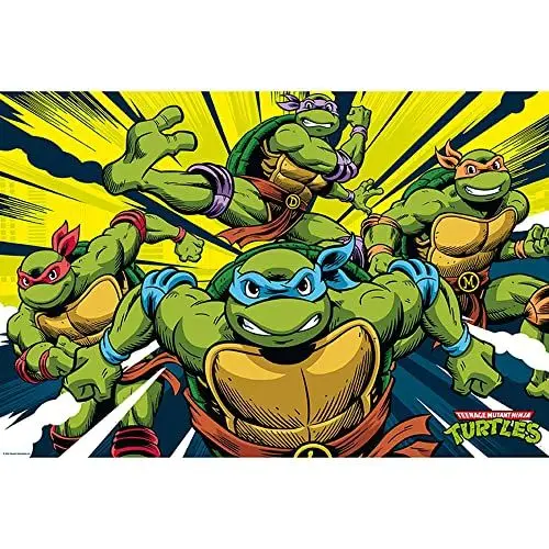 Produktbild: ABYSTYLE Teenage Mutant Ninja Turtles In Action 61 x 91,5 cm / 24,2 x 35,8 Zoll Maxi-Poster – Gerollt geliefert – Kunstposter – Wandposter – Poster & Drucke | TMNT Merchandising