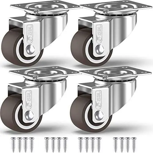 Produktbild: GBL 4x Möbelrollen ohne Bremsen - 4 Schwerlast Rollen für Möbel ohne Bremse - 25mm x 40kg Schwerlastrollen - Lenkrollen Transportrollen Laufrollen - Möbel Rollen Schwerlast