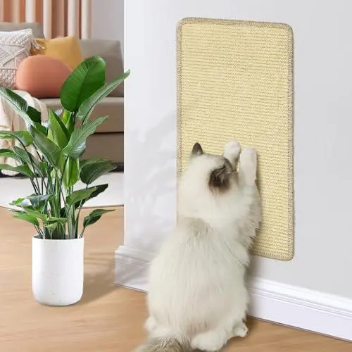 Produktbild: GBLAVM Kratzmatte Katze Sisal, Kratzbrett 30x60cm, Kratzpappe für Katzen, Kratzmöbel Schutzung an Wand/Sofa/Bett, Cat Scratcher (1 Stück)