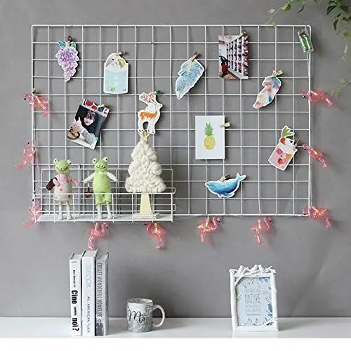 Produktbild: GBYAN 2 Stück Wandgitter Regal DIY Eisen Gitter der Fotowand Dekoration Pinnwand Foto an der Memoboard Hängen,65 cm x 45 cm