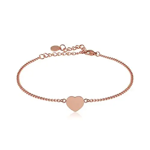 Produktbild: GD GOOD.designs Armband Herz Roségold für Damen | Verstellbare 15,5-20,5 cm Herzchen Armkette | Vergoldetes Heart Freundschaftsarmband - Valentinstag - Geschenk für Sie