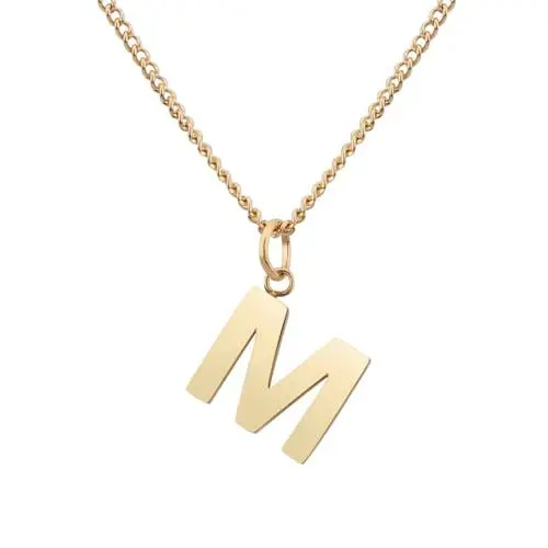 Produktbild: GD GOOD.designs Halskette mit Buchstaben Anhänger M Maike Mara Mareike Maren Marie Mariella Marina Melanie Melina Michelle Miriam Mona Mike - Valentinstag-Geschenk für Sie und Ihn