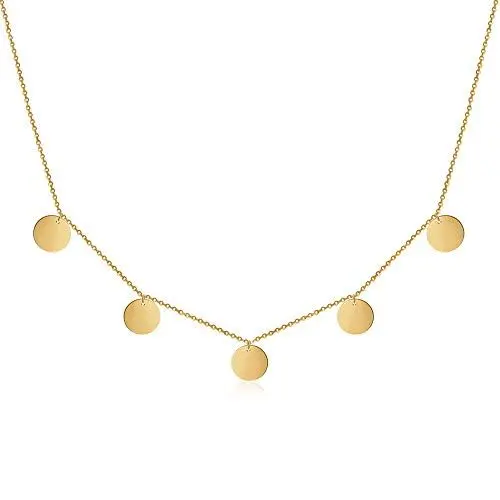 Produktbild: GD GOOD.designs Kette Gold mit Plättchen für Damen - Wasserfest | 18K vergoldete 5 Coin Halskette | Boho Schmuck aus Edelstahl