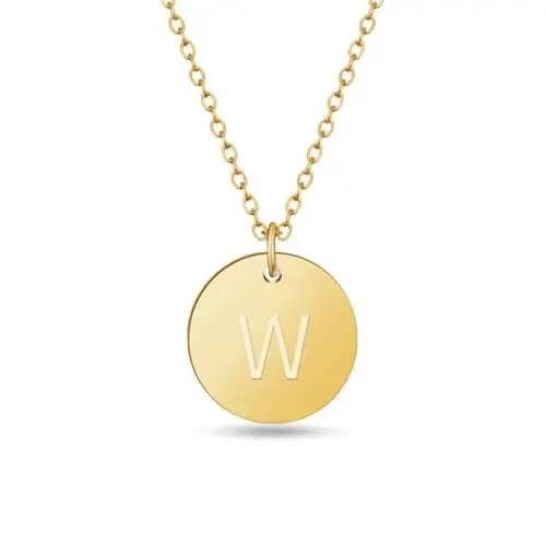 Produktbild: GD GOOD.designs Kette mit Buchstabe W Gold 18 Karat - Wasserfest I Goldkette für Damen mit A-Z Anhänger I Initial Buchstabenkette - Valentinstag-Geschenk für Sie und Ihn