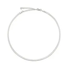 Produktbild: GD GOOD.designs Schlangenkette Silber - flache Sterling Silberkette ohne Anhänger I Silberne Edelstahl Choker 3mm breit - Wasserfest