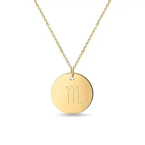 Produktbild: GD GOOD.designs Sternzeichen Kette Gold 18 Karat - Wasserfest I Vergoldete Halskette mit Horoskop Anhänger I Zodiac Necklace aus Edelstahl für Damen