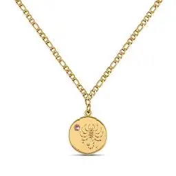 Produktbild: GD GOOD.designs Sternzeichen Kette Skorpion Gold mit Geburtsstein für Damen - 18K vergoldete Halskette mit Zodiac Anhänger