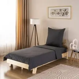 Produktbild: GD Home %100 Baumwolle Bettwäsche Set / 1 Hochwertige Atmungsaktive Renforce Bettbezug 135 x 200 cm + 1 Kopfkissenbezug 80 x 80 cm / 2teilig Deckenbezug/Anthrazit