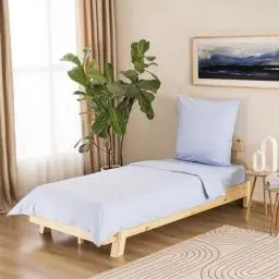 Produktbild: GD Home %100 Baumwolle Bettwäsche Set / 1 Hochwertige Atmungsaktive Renforce Bettbezug 140 x 200 cm + 1 Kopfkissenbezug 80 x 80 cm / 2teilig Deckenbezug/Hellblau