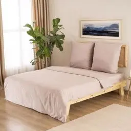 Produktbild: GD Home %100 Baumwolle Bettwäsche Set / 1 Hochwertige Atmungsaktive Renforce Bettbezug 200 x 200 cm + 2 Kopfkissenbezüge 80 x 80 cm / 3teilig Deckenbezug/Nerz