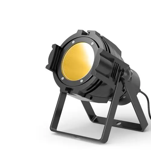 Produktbild: GdjRttk 80W COB-Licht LED par Scheinwerfer Strahler mit DMX, 3 Helligkeit Professionelle Stroboskoplicht Bühnenlicht für DJ, Studio, Konzert, Hochzeit, Theater, Fotostudio, Weihnachten