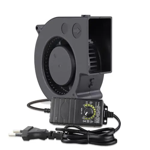 Produktbild: GDSTIME Radial Lüfter 230V 97x33 Gebläse Lüfter 220V Dual Kugellager Radiallüfter 230V Regelbar Geschwindigkeit für Camping BBQ Aufblasbar Kamin Belüftung