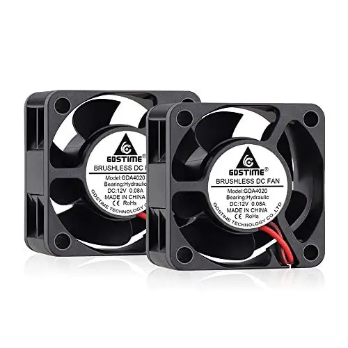 Produktbild: GDSTIME 2 Stück 4020 Lüfter 12V 40mm x 20mm Kühlung Lüfter für PC Auspuff Belüftung Lüfteraustausch