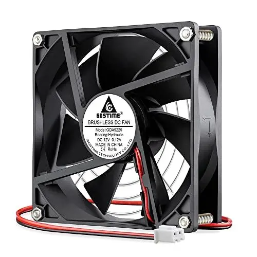 Produktbild: GDSTIME Lüfter 92mm 12V 92x92x25 PC Lüfter 92mm Gehäuselüfter 90mm 2 pin PC Ventilator 90mm 2000 U/min für Computer Kühlschranke Netzteils Wechselrrichter Konsole