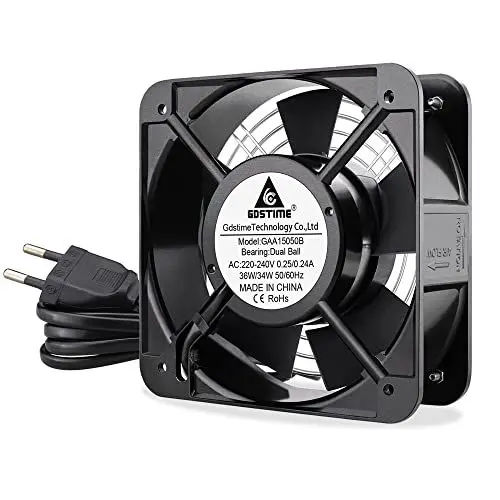 Produktbild: GDSTIME 230V 150mm Lüfter 220V 150 x 50mm AC Axial Kühlung Lüfter 15050 Dual Kugellager 240V Bürstenlos 201CFM für Belüftung Auspuff