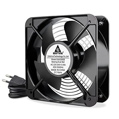Produktbild: GDSTIME Lüfter 230V 200mm x 60mm 220V Dual Kugellager 200mm 20060 Axial Kühlung Lüfter AC 240V Bürstenlos 370 CFM für Belüftung Auspuff Lüfteraustausch
