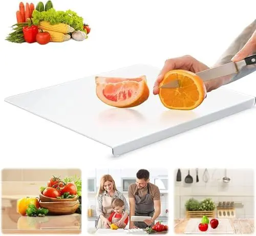 Produktbild: Geananao Acryl Schneidebretter Mit Anschlagkante für die Küchentheke, Durchsichtige Schneidematten, BPA-Free, Rutschfestes