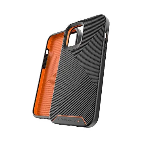 Produktbild: Gear4 Battersea Hardcover-Schutzhülle mit erweitertem Aufprallschutz (geschützt durch D3O) mit verstärktem Rückenschutz, schlankes Design, hergestellt für iPhone 12 Pro Max, Schwarz, 702006068