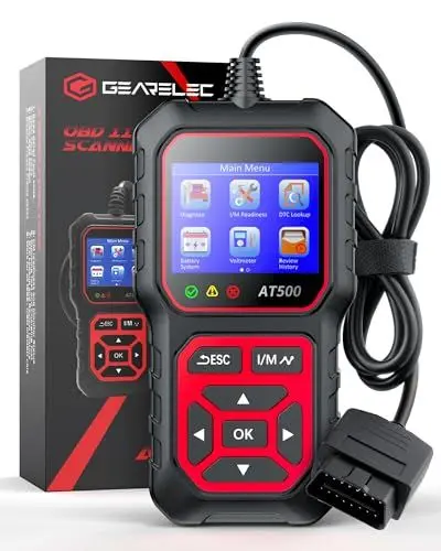 Produktbild: gearelec OBD2 Diagnosegerät, AT500 Auto OBD2 Scanner Codeleser, OBDII/EOBD Diagnose Fehlerspeicher Auslesen, 11 Sprachen Universal KFZ-Fehlercode-Lesegerät, Motor Fehlercodeleser Scanner mit DTC