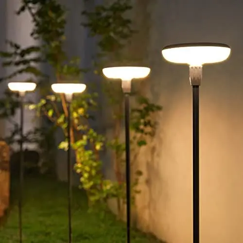 Produktbild: GEARLITE Solarlampen für Außen Garten 4 Stück, Warmweiß Solarleuchten für Außen mit 1000 mAh Batterie, 34 Lumen Extra Helle Gartenleuchten mit IP65 Wasserdicht für Gartendeko Terrasse Rasen Outdoor
