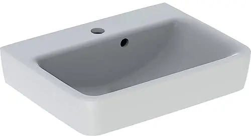 Produktbild: Geberit Renova Plan Waschbecken 50x38x16,5 cm 1 Hahnloch Mit Überlauf Weiß