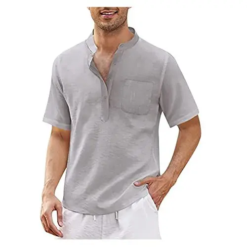Produktbild: Gebetskleidung Für Männer Gedruckt Karierte Jacke Herren Weißes Tshirt Oversized Tshirt Herren Sport Herren Hemd Weiss Scotch and Soda Herren Pullover Kariertes Hemd Herren Abaya Herren（1-Gray，XL）