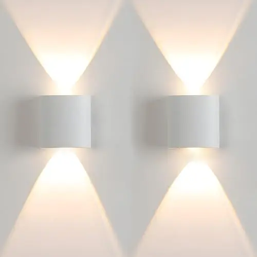 Produktbild: Gebiuhoo Wandlampe Innen LED 2 Stück Weiß 4W Modern Up Down Wandlampe Wandleuchte Innen Wandlampe Innen Wandleuchte Wandbeleuchtung Warmweiß 3000K für Wohnzimmer Schlafzimmer Treppenhaus Flur