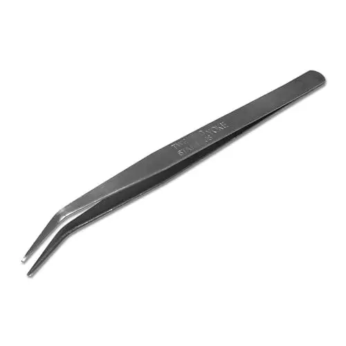 Produktbild: Gebogene Pinzette aus Edelstahl für Wimpernverlängerungen und mehr, professionelle Anwendung, Präzision bei jeder Verwendung, ideal für Handwerk und Präzisionsarbeiten (1)