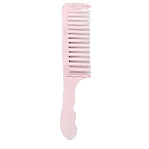 Produktbild: Gebogener Haarschnittkamm, Gebogener Friseur-Schererkamm, Flache Oberseite, S-Form, Professionelles Friseurwerkzeug, Haarschnittkamm für Salonfriseur (PINK)