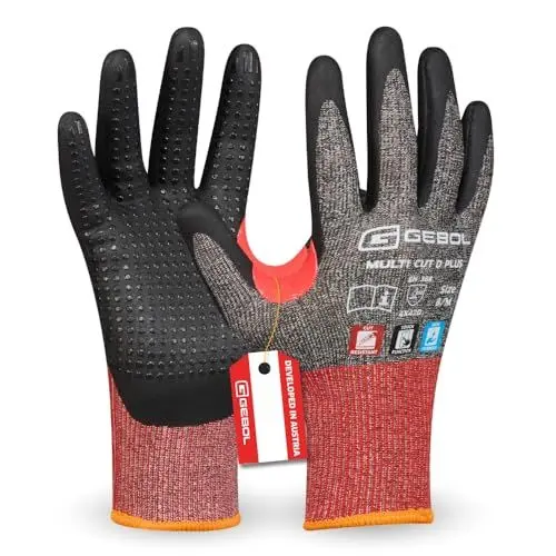 Produktbild: Gebol Multi Cut D Plus | dünner Schnittschutzhandschuh mit weicher Noppen Beschichtung | Schutzhandschuh | Arbeitshandschuh Touch-fähig, waschbar, nachhaltig | Damen & Herren | Gr. XL | 1 Paar