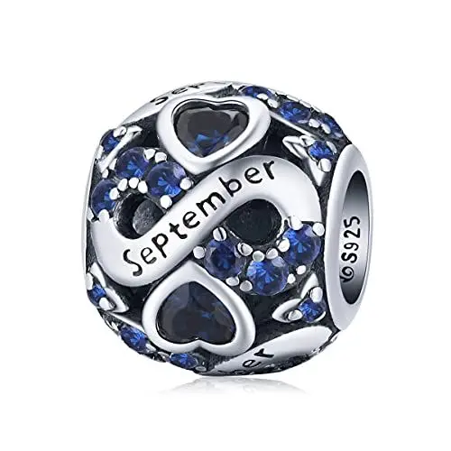 Produktbild: Geburtsstein Anhänger für Pandora Armbänder-925er Sterlingsilber-Liebesherz Anhänger für Frauen