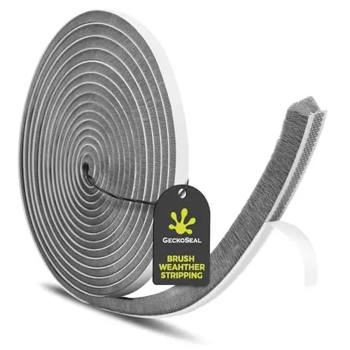 Produktbild: GeckoSeal 6m Bürstendichtung Selbstklebend, 9mm(B) x 9mm(D), Bürstendichtung für Fenster, Schiebetür, Bürstendichtung Rolladen für Kleiderschränk, Türbürstendichtung für Insektenschutz - Grau