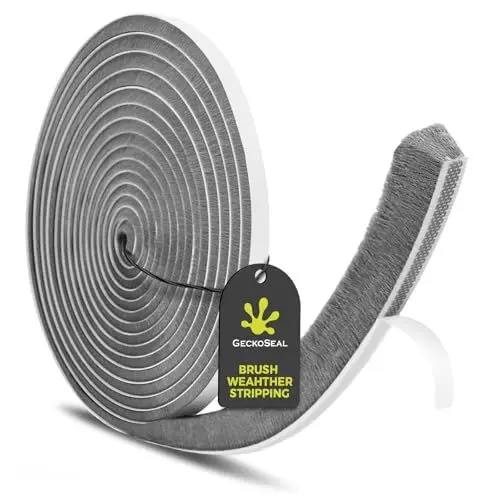 Produktbild: GeckoSeal 6m Bürstendichtung Selbstklebend, 9mm(B) x 15mm(D), Bürstendichtung für Fenster, Schiebetür, Bürstendichtung Rolladen für Kleiderschränk, Türbürstendichtung für Insektenschutz - Grau