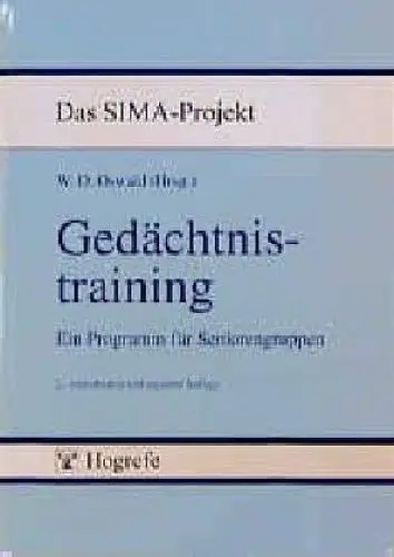 Produktbild: Gedächtnistraining: Ein Programm für Seniorengruppen (Das SIMA-Projekt)