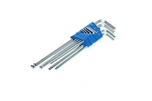 Produktbild: GEDORE Winkelschraubendreher-Satz 8-teilig, extra lang, für Innensechskant-Schrauben, Kugelkopf, SW 2-10 mm, H 42 KEL-88