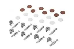 Produktbild: Gedotec 1 Set - Möbelverbinder 15 mm braun & weiß | Exzenter Schrank-Verbinder | MINIFIX | Verbinder für Bohrloch Ø 5 mm | Komplett-Set - MADE IN GERMANY | Schraubverbinder für Holz-Möbel