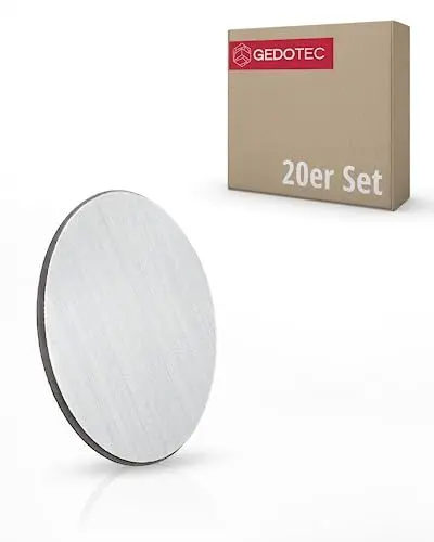 Produktbild: Gedotec Abdeckkappen für Schrauben Aluminium eloxiert D: 13 mm (SELBSTKLEBEND) 20 Stück Kunststoffkappen für Schrauben Abdeckkappen für Bohrlöcher I Schraubenabdeckung selbstklebend I Schrauben Kappen