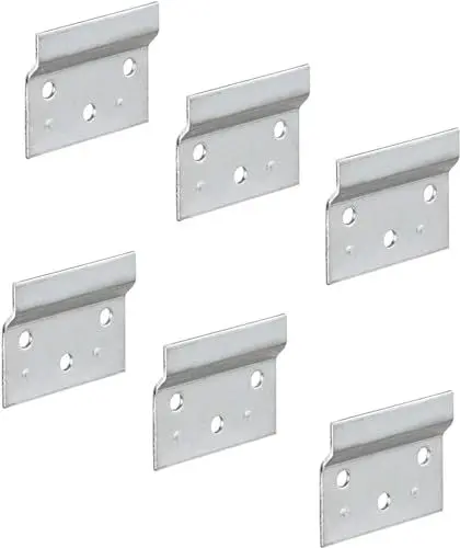 Produktbild: Gedotec Aufhängeschiene Metall verzinkt | 6 Stück - Wand-Befestigung für Hänge-Schränke | Länge 60 mm | Wandschiene für Schrank-Halterung | zum Schrauben für Schrankaufhänger | Trägerplatte Stahl