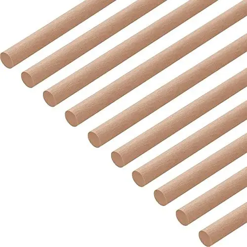 Produktbild: Gedotec Buchen-Rundstab glatt | Rundhölzer | Bastelstäbe 12 x 1000 mm | 10 Stück | Holzstäbe aus Buchenholz zum Basteln | Rundstab aus Massiv-Holz rund | Bastelstäbe für Holzbau-Stöcke | Holzstäbchen