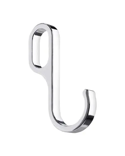 Produktbild: Gedotec Design Einhängehaken für Schrankstange Oval Schrankrohr - H10270 | Stahl Chrom poliert | Kleider-Aufhänger für Kleiderstangen 30 x 15 mm | 1 Stück - Kleiderbügel-Aufhänger zum Einhängen