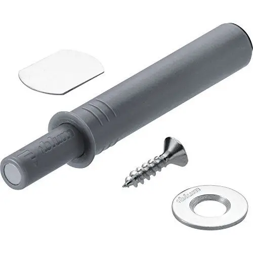 Produktbild: Gedotec Druck-Schnäpper Möbelschnäpper TIP-ON 956.1004 Kurzversion mit Magnet | grau | Blum Tür-Schnapper mit Ausstoßweg 17 mm | Push-to-Open Öffnungsunterstützung | 1 Set - Drucköffner Schrank-Tür