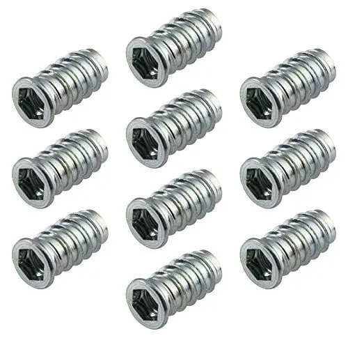 Produktbild: Gedotec Einschraubmuffen | 100 Stück - Metall Eindrehmuffe mit Abdeckrand | M8 x 24 mm | Einschraubmutter Stahl verzinkt | Gewinde-Muffen Schrauben mit Antrieb: Innensechskant | Gewinde-Einsatz Holz