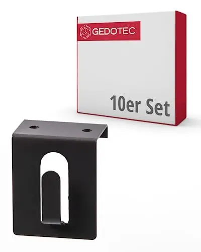 Produktbild: Gedotec Fensterhaken braun | Einhängehaken Aus Stahl | Dekohaken Zum Einhängen in Türen & Fenster bis 17 mm | Ohne Kleben & Bohren | Türhaken für Dekoration & Gardinen-Stange | 10 Stück - Fensterclip